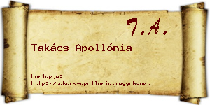 Takács Apollónia névjegykártya